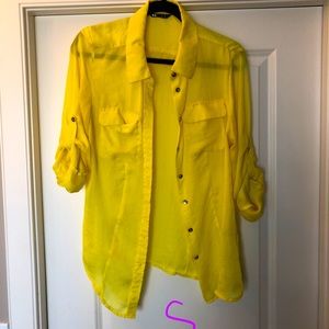 Yellow sheer button up